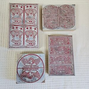 Wood Metal 4pc 2-up or 4-up Craft Stamps Angels Holiday Scrapbooking